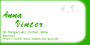 anna vinter business card